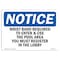 Signmission OSHA Notice Sign, 7" Height, 10" Width, Wrist Band Required To Enter & Use The Pool Sign, Landscape OS-NS-D-710-L-19074 - alternate 1